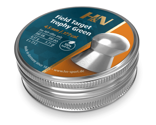 H&N Field Target Trophy Green 4.5 (.177) 0,37 g. 300 pcs.